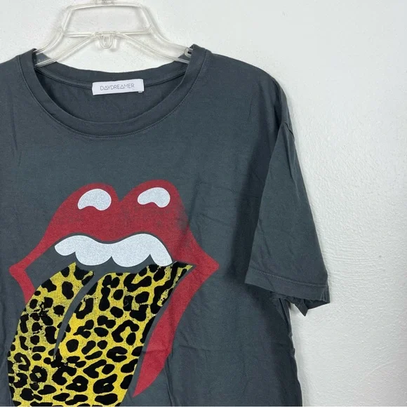 Daydreamer Rolling Stones Leopard Tongue Graphic Tee - Picture 4 of 10